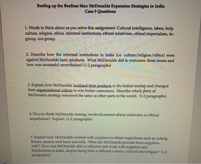 mcdonalds in india case study