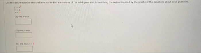 Solved Use the disk method or the shell method to find the | Chegg.com