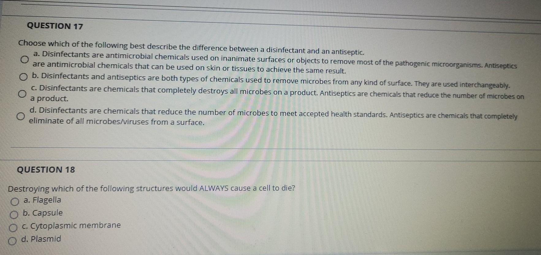 Solved QUESTION 17 Choose which of the following best