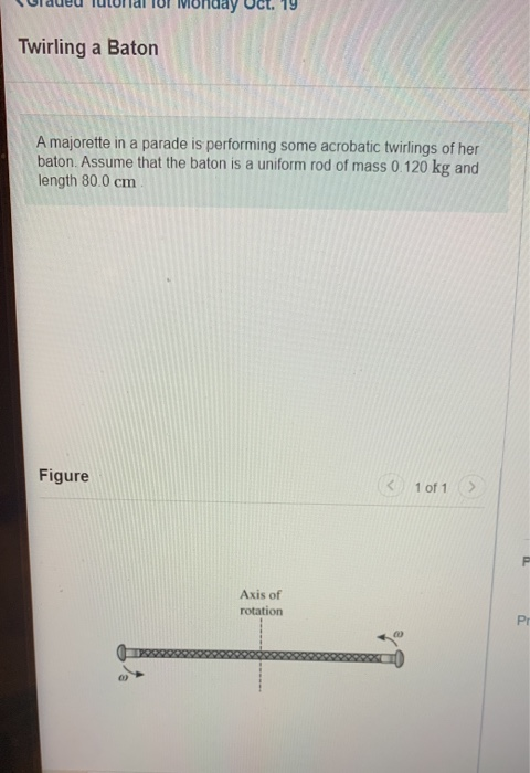 Solved 1 of 2 Review Constants Part A Initially, the baton | Chegg.com