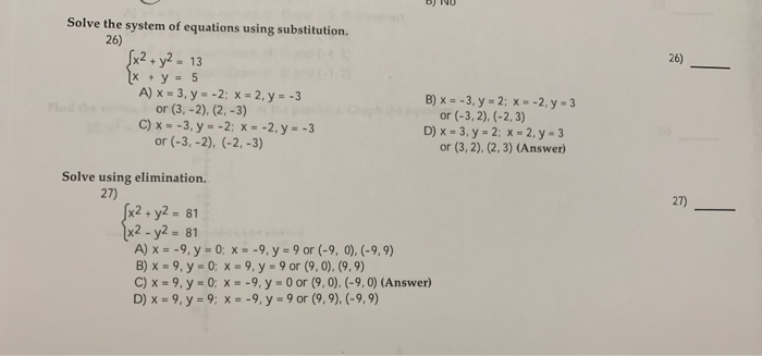 Solved Dj Nu Solve The System Of Equations Using Chegg Com