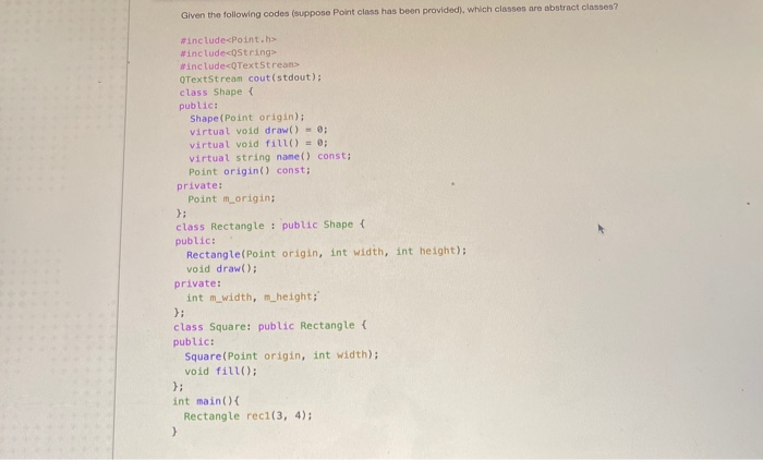 Solved Given the following codes (suppose Pointless has been | Chegg.com
