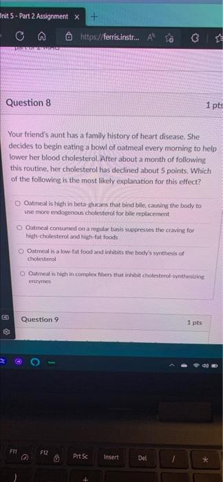 Solved Unit 5-Part 2 Assignment x + https://ferris.instr... | Chegg.com