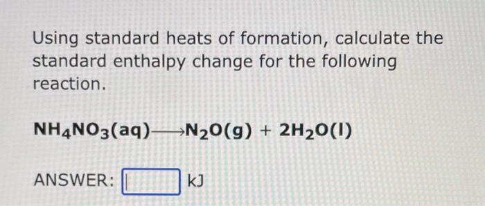 Solved Using Standard Heats Of Formation, Calculate The | Chegg.com