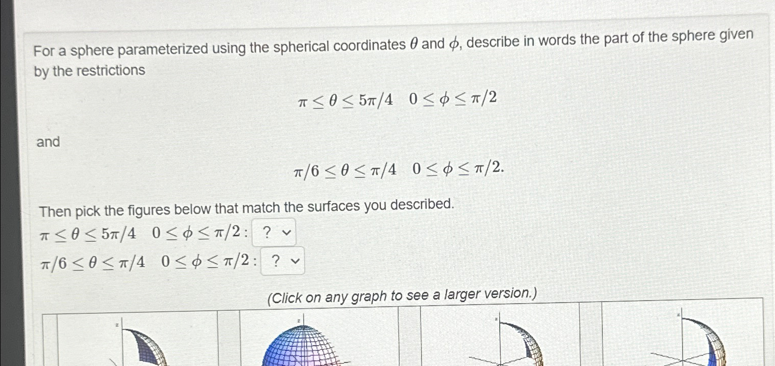 Solved For a sphere parameterized using the spherical | Chegg.com