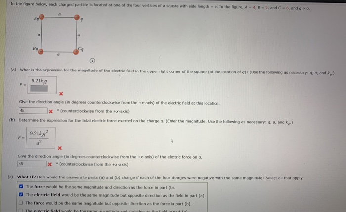 Solved In The Figure Below Each Charged Particle Is Located Chegg Com