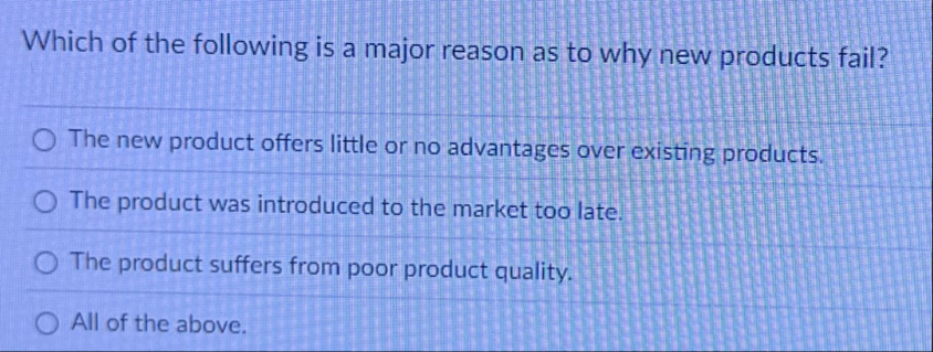 Solved Which of the following is a major reason as to why | Chegg.com