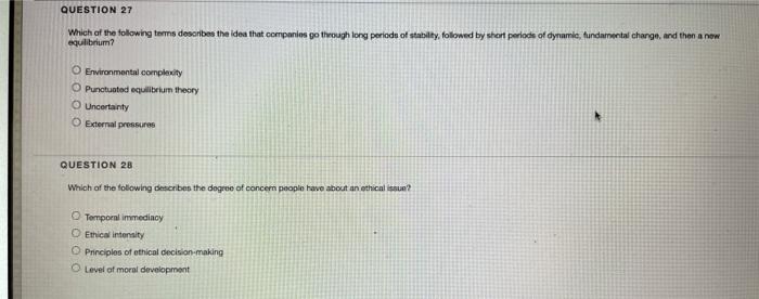 Solved QUESTION 27 Which of the following terms describes | Chegg.com
