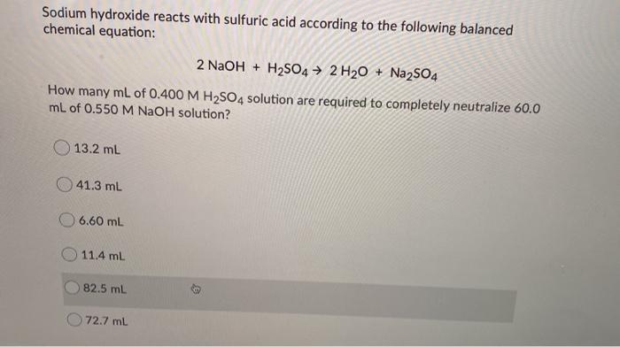 sulfuric acid and sodium hydroxide