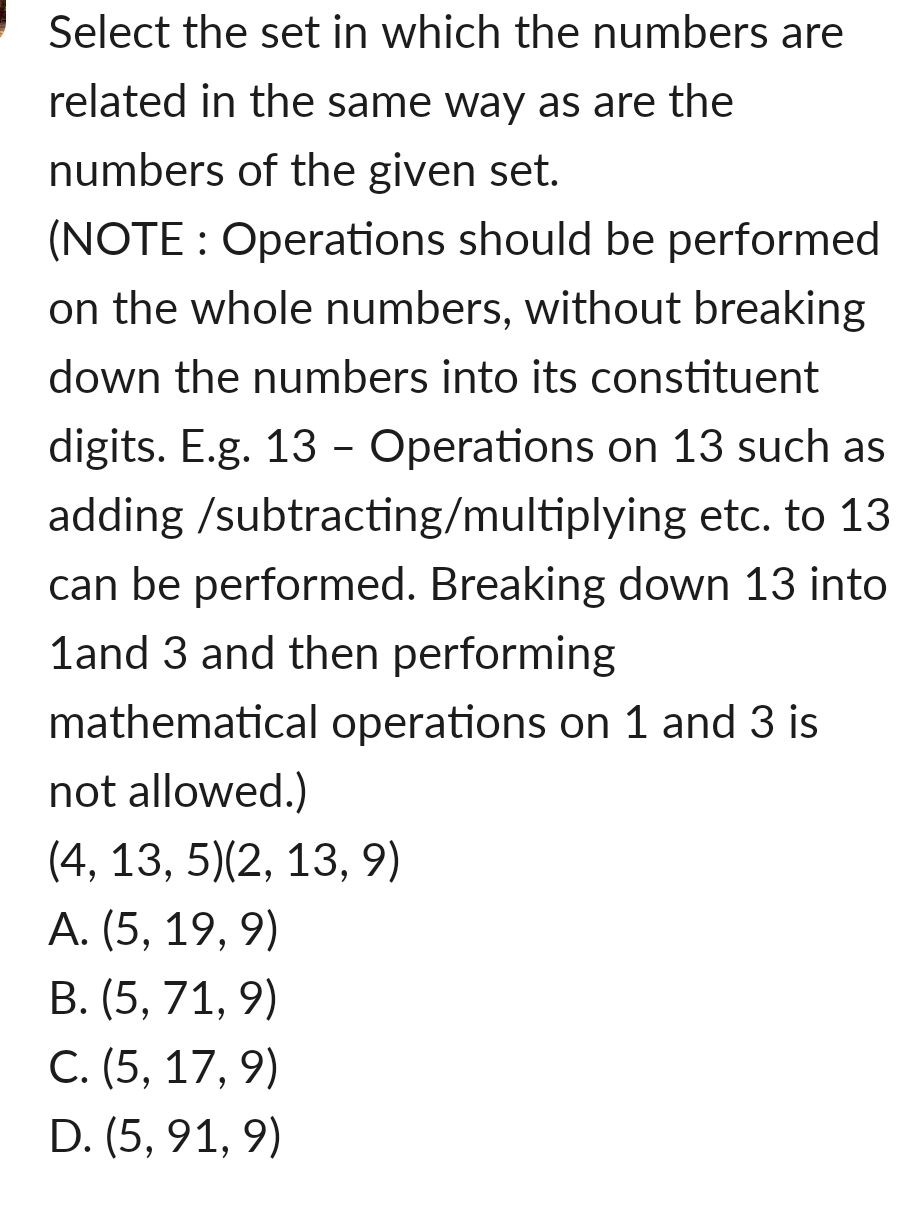 Solved Select the set in which the numbers are related in | Chegg.com