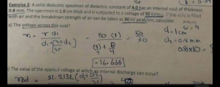Solved Exercise 2: A solid dielectric specimen of dielectric | Chegg.com