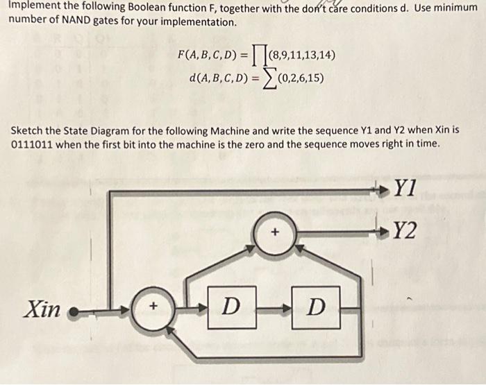 Solved Implement The Following Boolean Function F, Together | Chegg.com