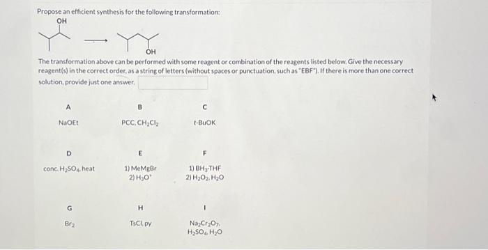 Solved Propose an efficient synthesis for the following | Chegg.com