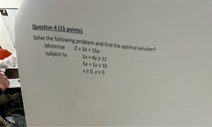 Solved Solve the following problem and find the optimal | Chegg.com