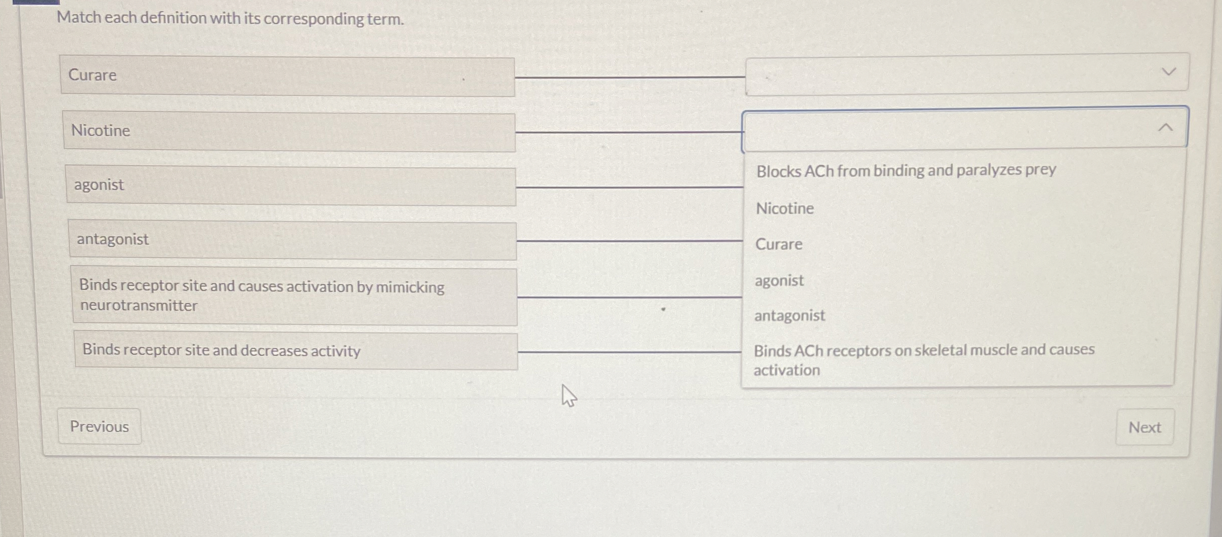 [Solved] Match each definition with its corresponding term.