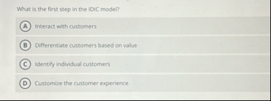 Solved What is the first step in the IDIC model?Interact | Chegg.com