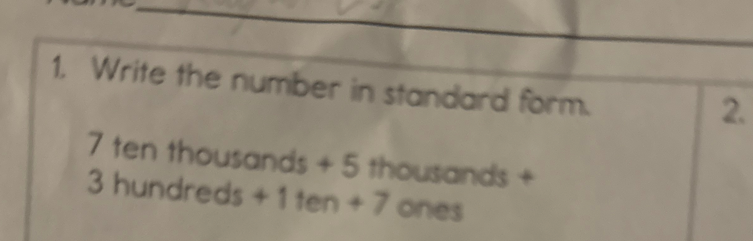 Solved Write the number in standard form.7 ﻿ten thousands +5 | Chegg.com