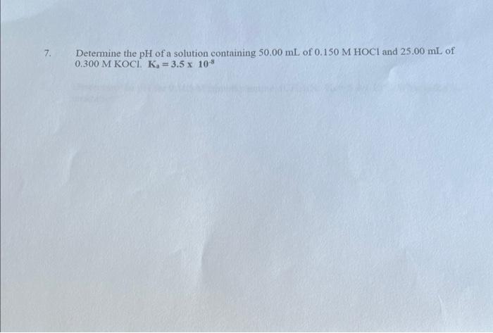 ph of a solution containing 50 ml