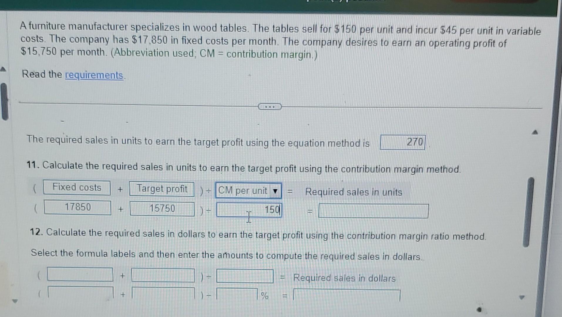 Solved A furniture manufacturer specializes in wood tables.