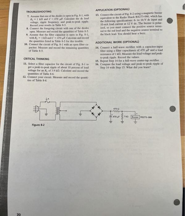 Experiment 8 The Capacitor Input Filter By