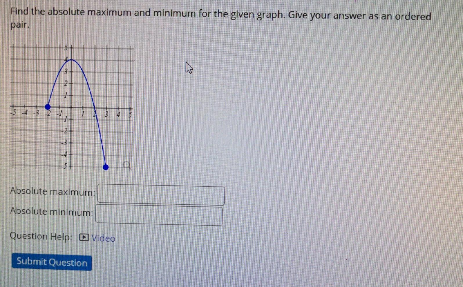 Solved Find the absolute maximum and minimum for the given | Chegg.com