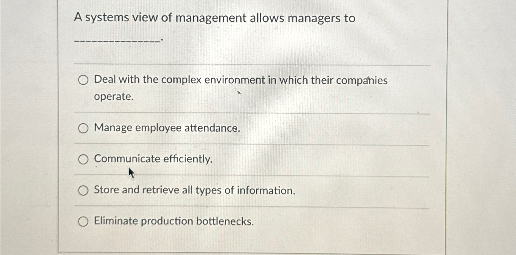 Solved A systems view of management allows managers toDeal | Chegg.com