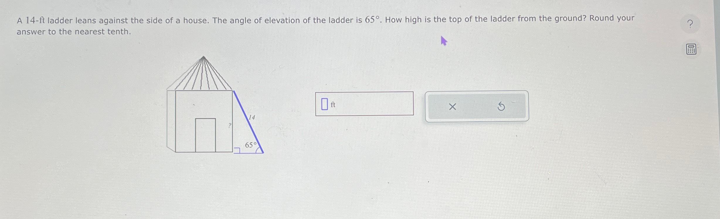 Solved a 14 ft ladder leans against the side of a house chegg