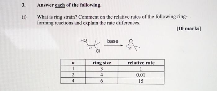 Solved 3. Answer each of the following. (i) What is ring | Chegg.com