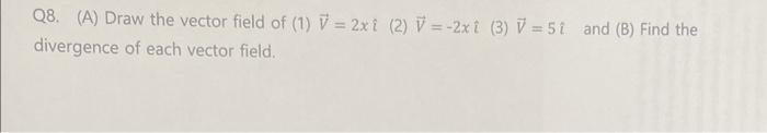 Solved divergence of each vector field. | Chegg.com