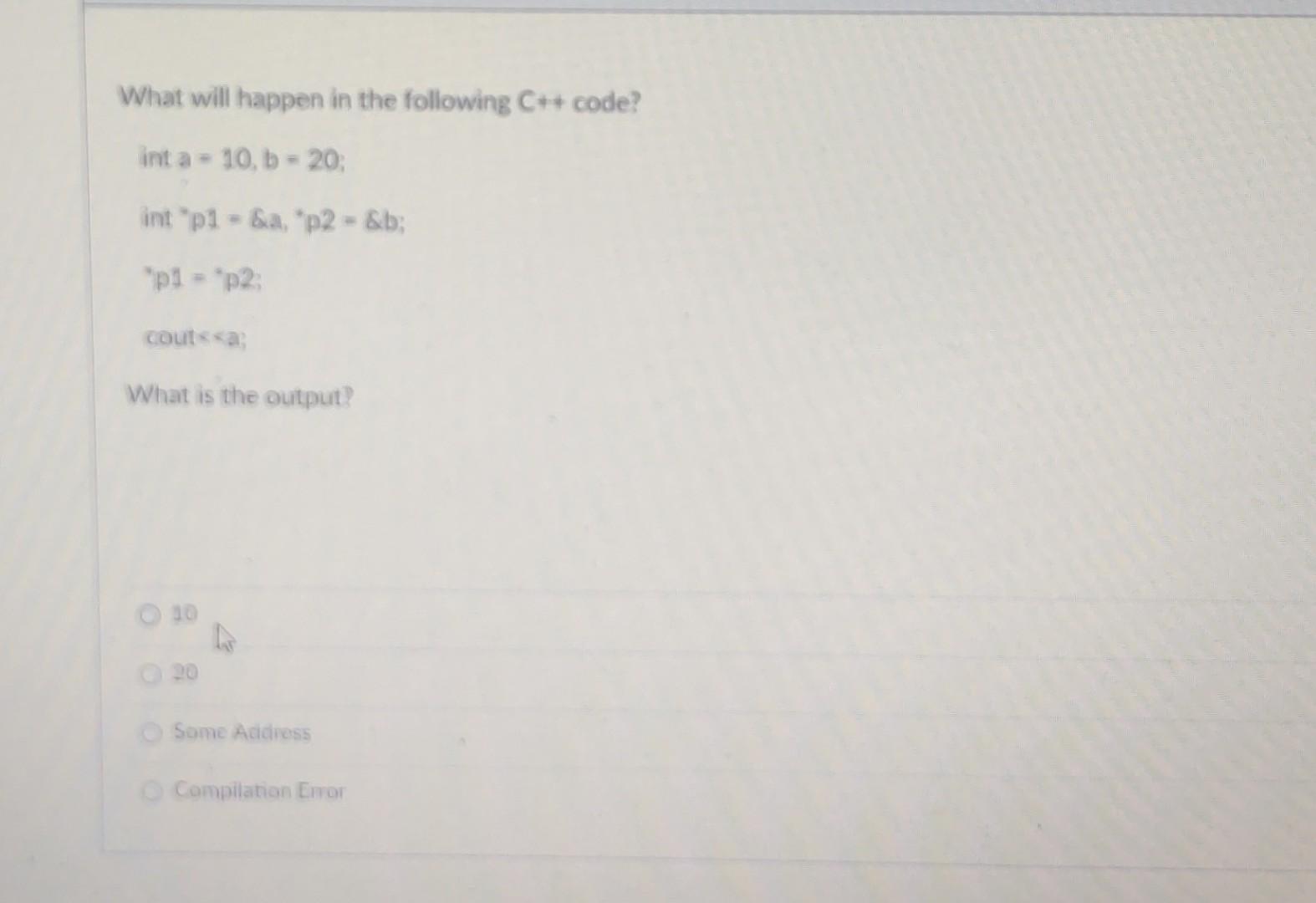Solved What will happen in the following C++ code? int a = | Chegg.com