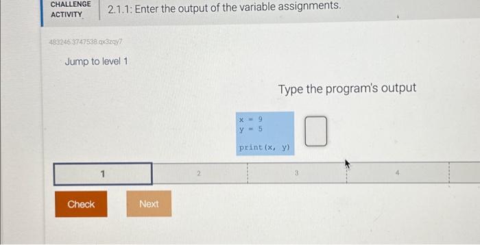 Solved CHALLENGE ACTIVITY 483246.3747538.qx3zqy7 2.1.1: | Chegg.com