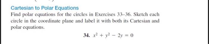 Solved Cartesian To Polar Equations Find Polar Equations For | Chegg.com