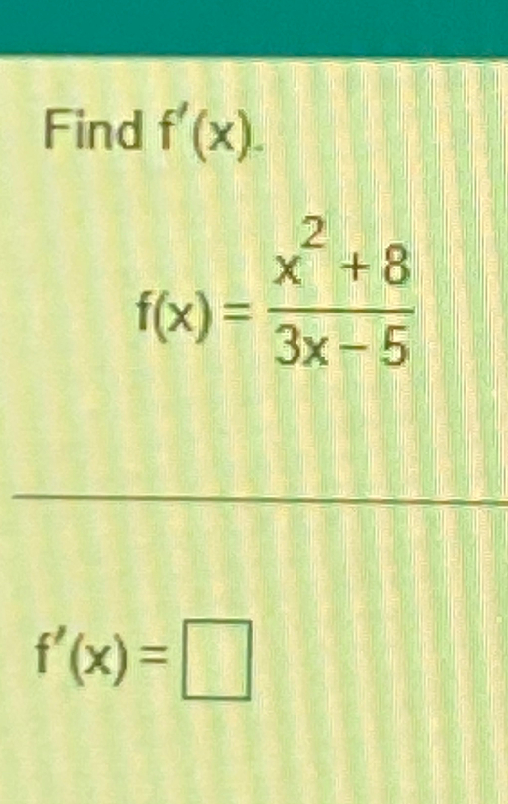 Solved Find F X F X X2 83x 5f X