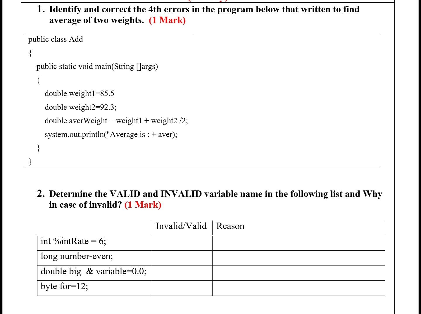 Solved 1. Identify and correct the 4 th errors in the | Chegg.com