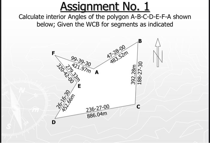 Solved Assignment No. 1 Calculate interior Angles of the | Chegg.com