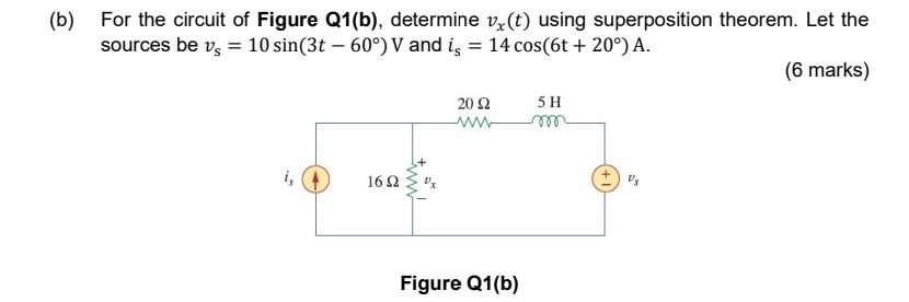 [Solved]: B) For The Circuit Of Figure Q1(b), Determine