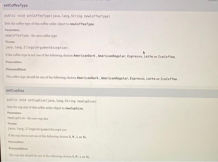 Solved Field Details coffee Type private java.lang. String | Chegg.com