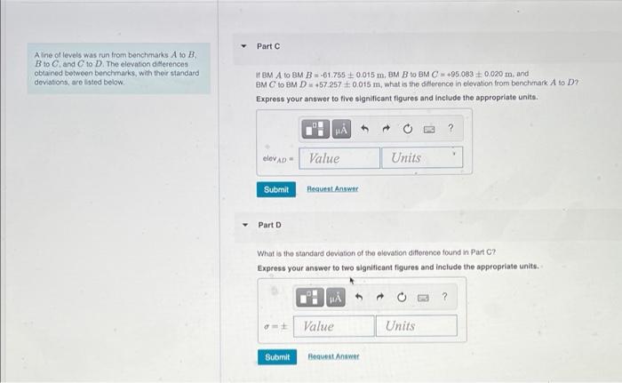 Solved Part A Aline Of Levels Was Run From Benchmarks Ato B | Chegg.com