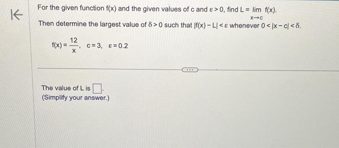 Solved For the given function f(x) and the given values of c | Chegg.com