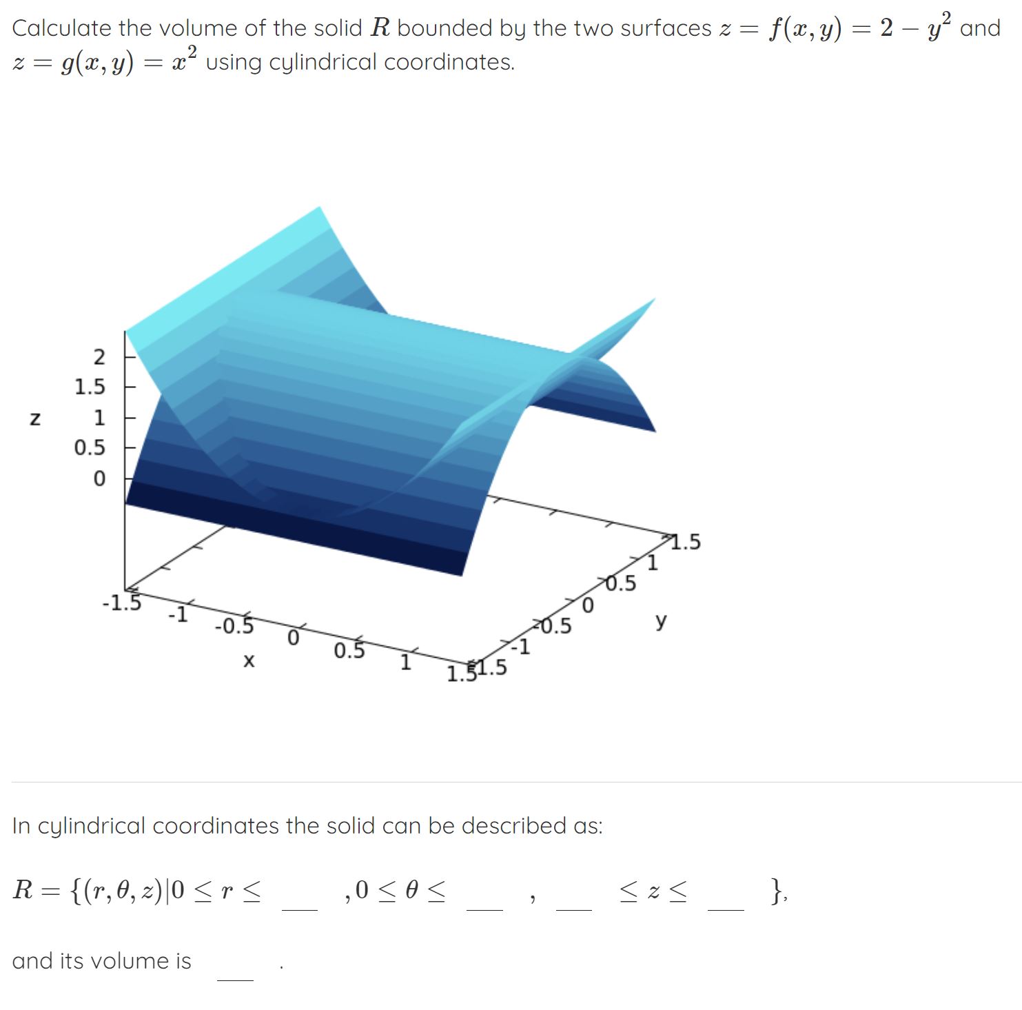 In cylindrical coordinates the solid can be described | Chegg.com