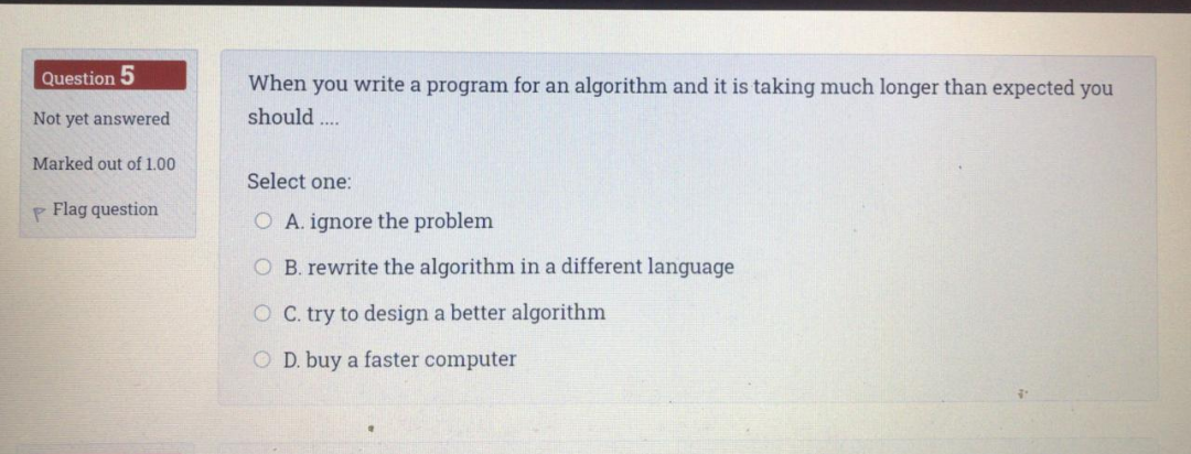 Solved Question 5 When you write a program for an algorithm | Chegg.com