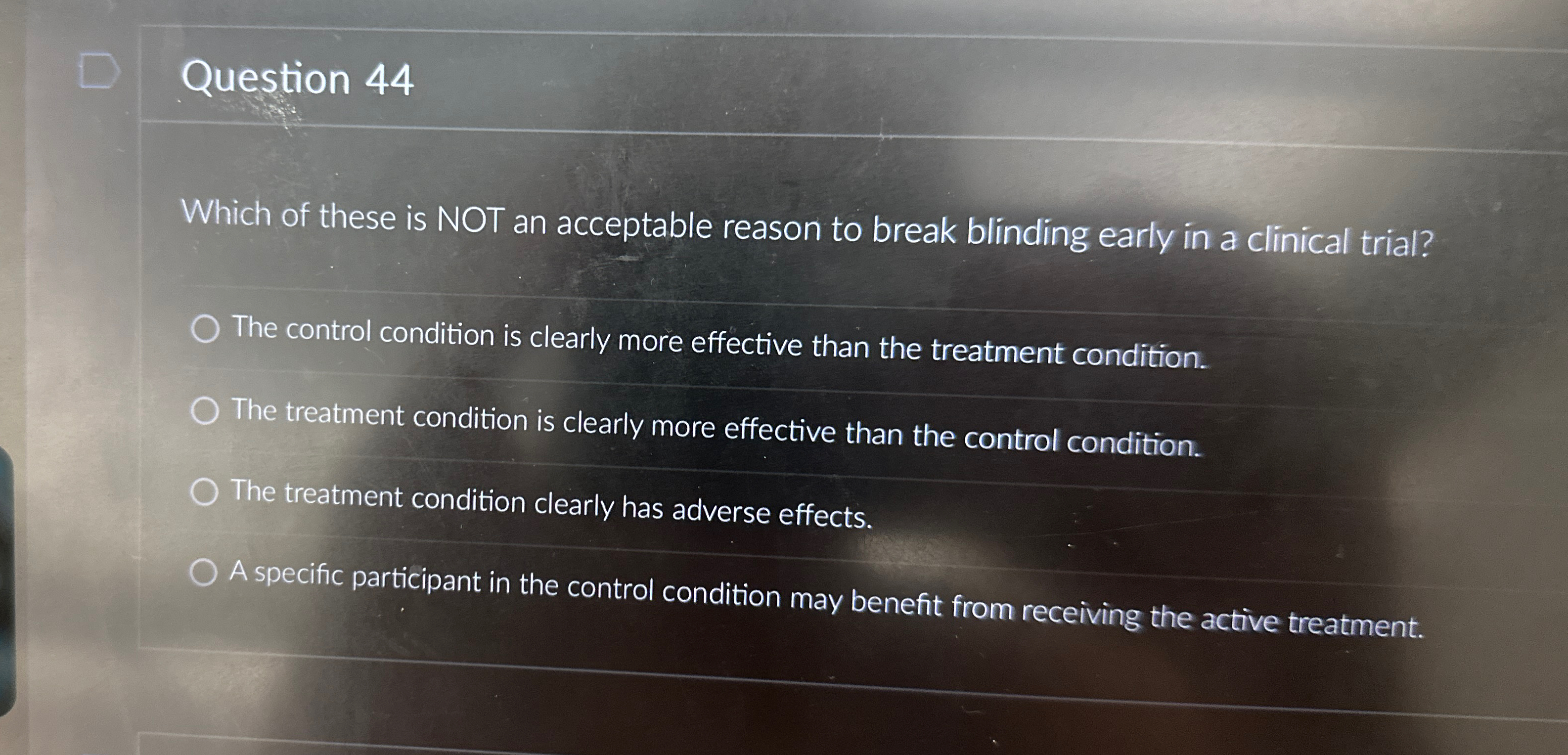 Question 44Which of these is NOT an acceptable reason | Chegg.com