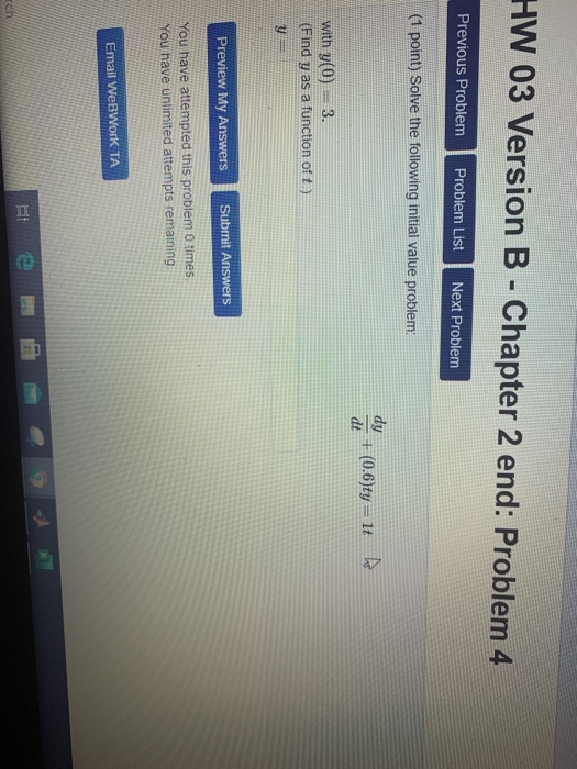 Solved HW 03 Version B - Chapter 2 end: Problem 4 Previous | Chegg.com