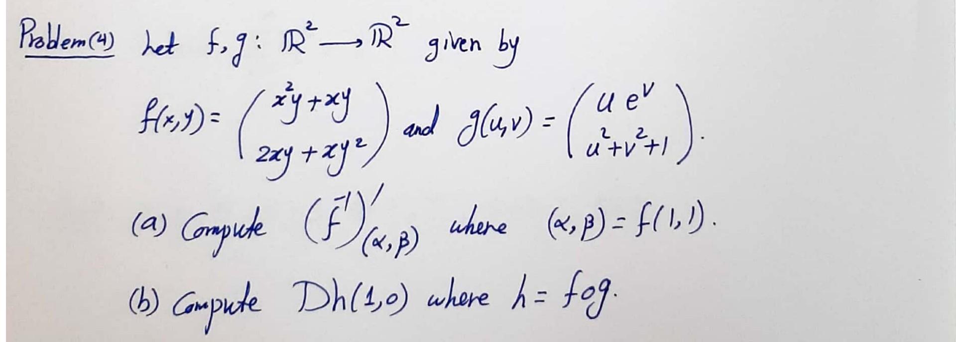 Solved Given By رام U V Problem 4 Het Fog R R Chegg Com