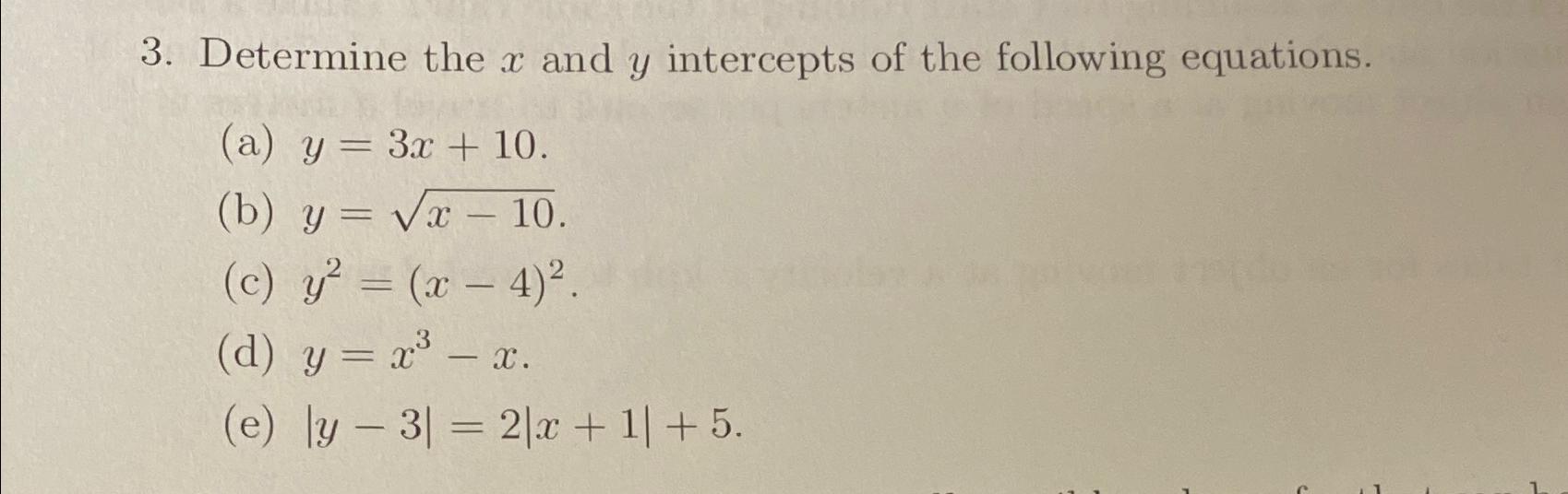 solved-determine-the-x-and-y-intercepts-of-the-following-chegg