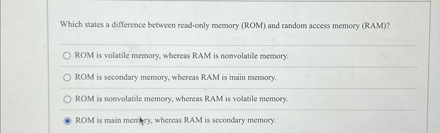 Rom is hot sale volatile memory