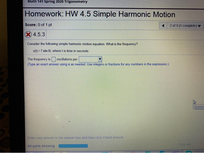 4.5 properties of trigonometric functions homework answers