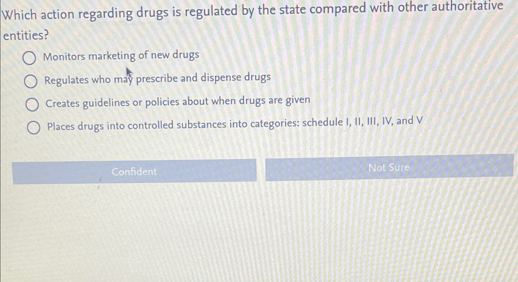 Solved Which action regarding drugs is regulated by the | Chegg.com