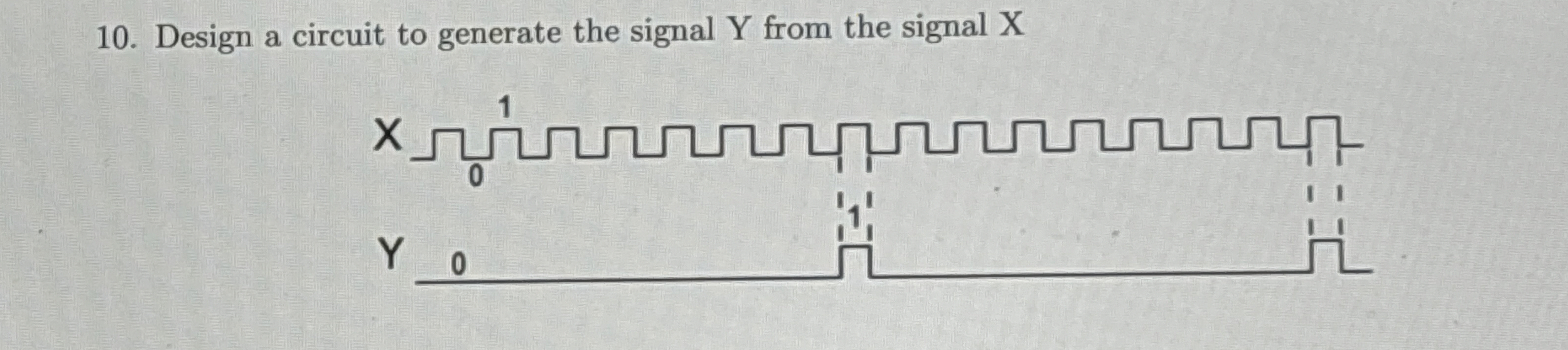 Solved Design a circuit to generate the signal Y ﻿from the | Chegg.com