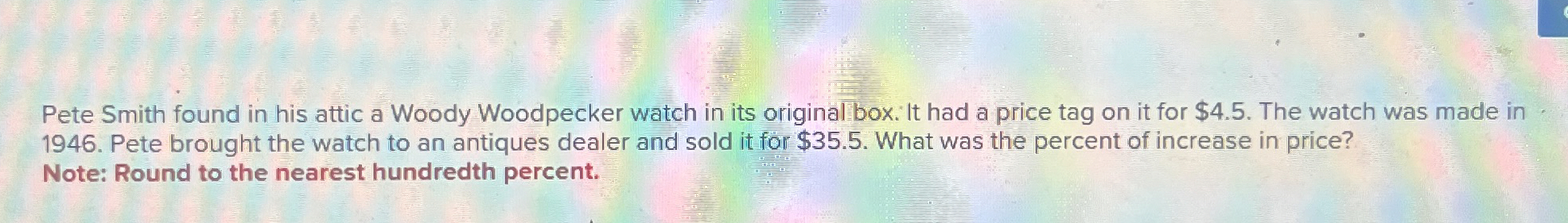 Solved Pete Smith found in his attic a Woody Woodpecker | Chegg.com